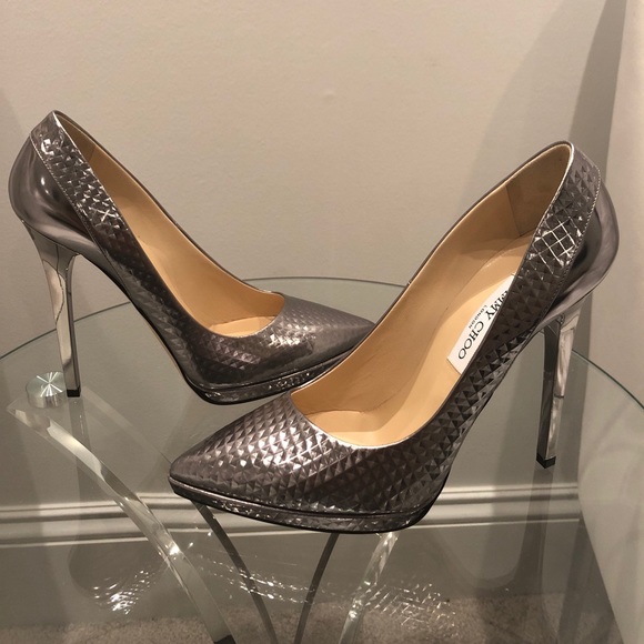 NEW Jimmy Choo Cubed Mirror Leather Shoes - Picture 5 of 8